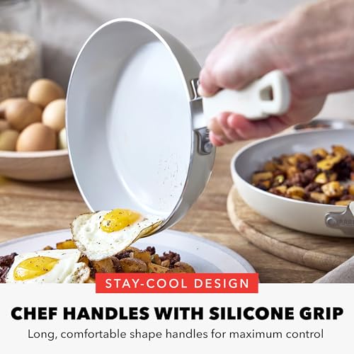GreenPan x Bobby Flay 13-Piece Cream White Ceramic Nonstick Cookware Set – Durable, Toxin-Free Kitchen Collection
