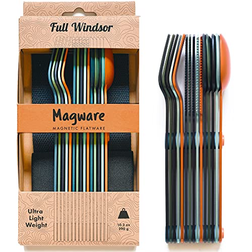 Full Windsor Magware Multicolor Magnetic Travel Camping Utensils Set