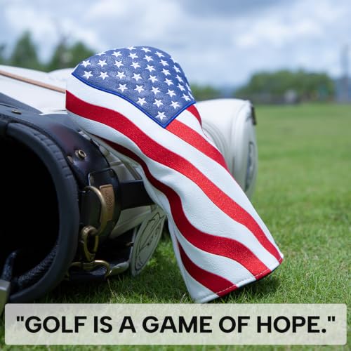 Vintage Patriotic Golf Headcovers Set for Fairway - USA Flag Design, 1 Piece - Red, Blue & White