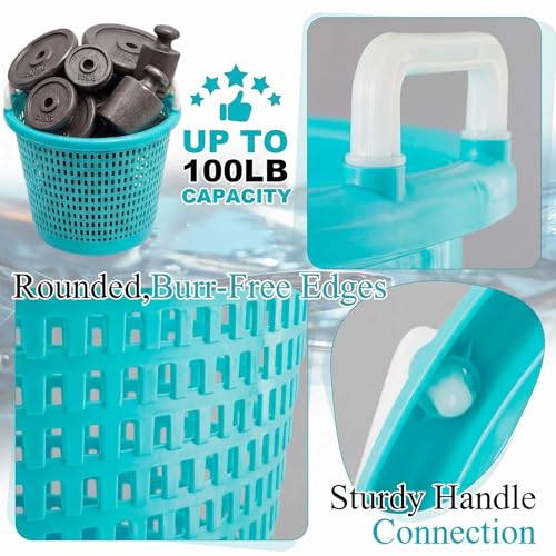 Burbell Heavy Duty Fish Basket 100 lb Capacity - Blue, 19" x 15" Outdoor Seafood Storage