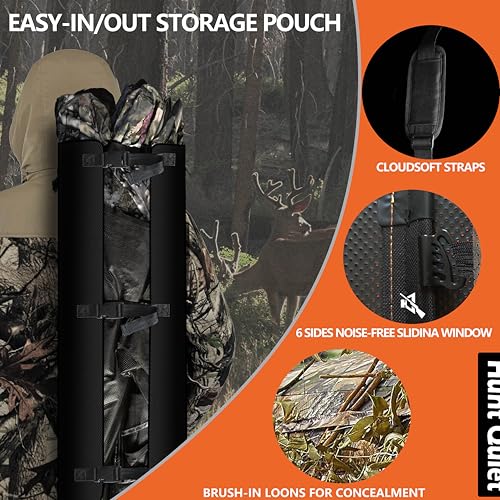 Hunt Quiet 360° See-Through Hunting Blind for 4-6 Hunters