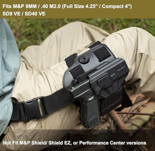 GUN & FLOWER Drop Leg Holster for S&W M&P 9MM/.40 Level II Retention Tactical