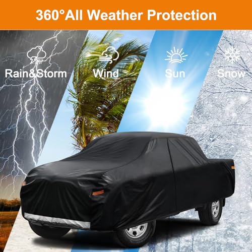 Kayme Heavy Duty Truck Cover for GMC Sierra 2002-2025 Double/Extended/Crew Cab Black