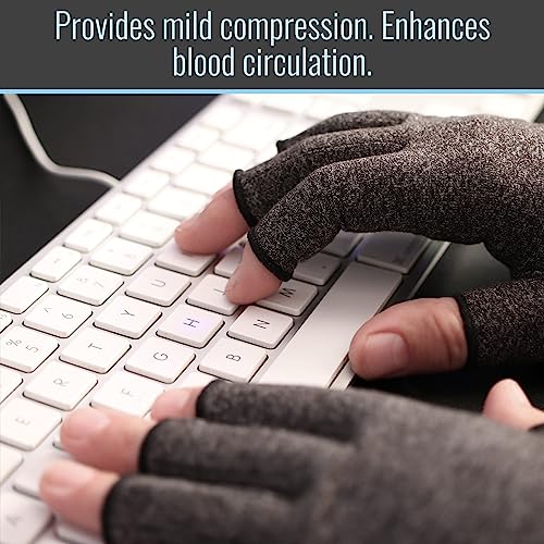 Heelbo Large Arthritis Compression Gloves for Pain Relief - Open-Finger, All-Day Comfort