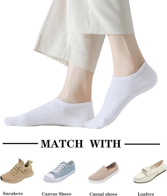 ACCFOD No Show Socks for Women - Cotton Thin Low Cut Non-Slip Invisible Liner | 6 Pairs