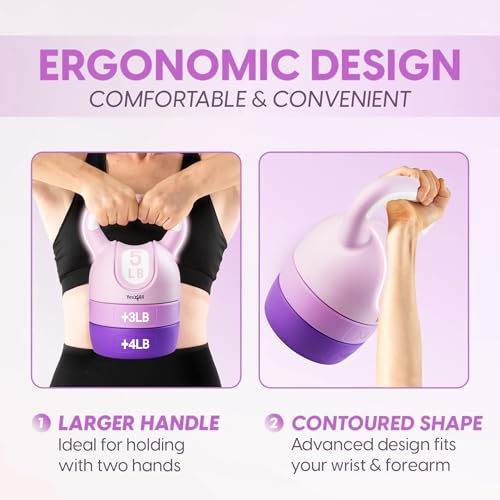 Purple Adjustable Kettlebell 12LB for Strength Training - Yes4All