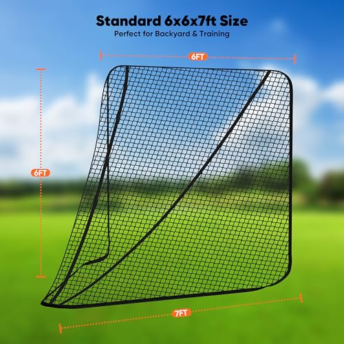 Black 5mm Lacrosse Goal Net Replacement 6'x6'x7' for Heavy-Duty Practice