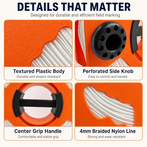 Baseball & Softball Field Marking String Winder Set with Nylon Cord and Ground Anchor
