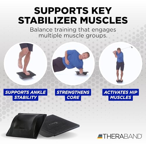 Balance Trainer Rocker Board - Wobble Balance Board for Core & Rehab - Black - Variation of Rocker Board