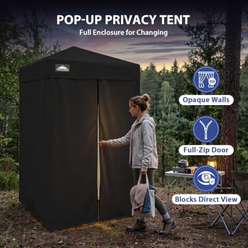 EAGLE PEAK 4x4 ft Black Pop Up Changing Tent Outdoor Privacy Shelter