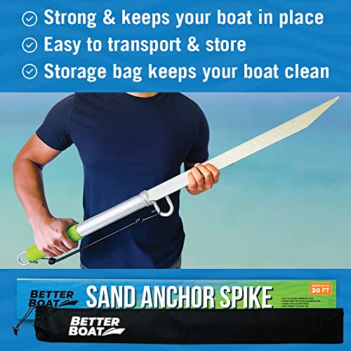 Better Boat Sand Spike Boat Anchor Pole Up to 30FT for Kayaks, Pontoons, and Small Watercraft