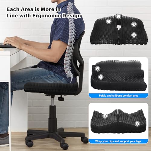 Thicker Gel Kayak Seat Cushion - Large Supportive Paddle Board & Canoe Seat Pad