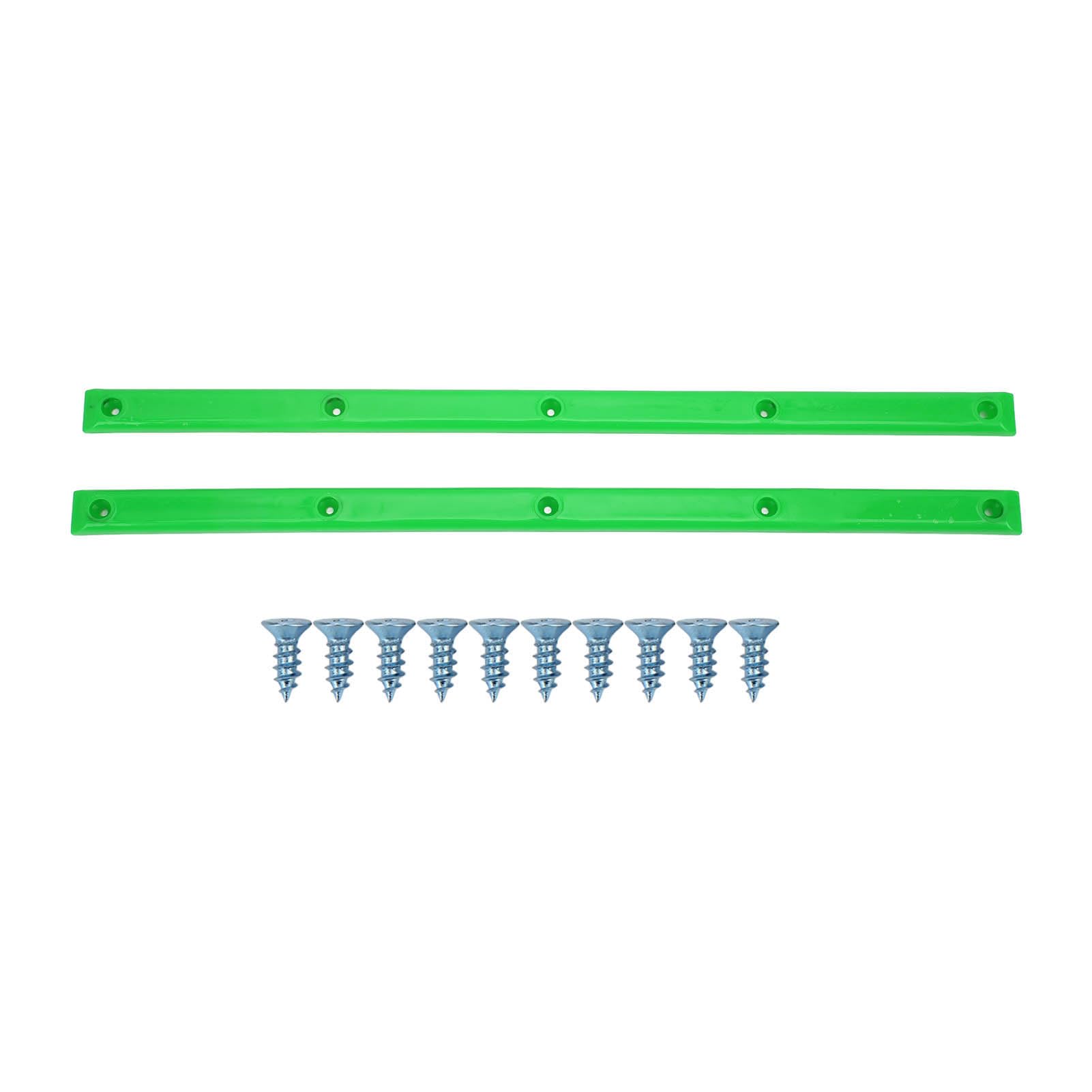 VBESTLIFE 2Pcs Skateboard Rails Protector Wear-Resistant Flexible Ribs Bones Board Rails with Mount Screws(Green) Cycling