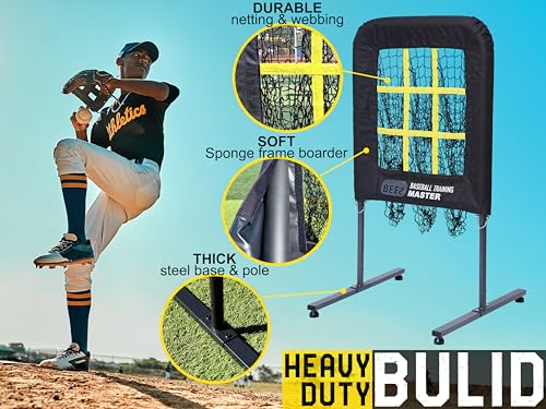 Baseball Pitching Net with Strike Zone - Adjustable Portable Training Equipment