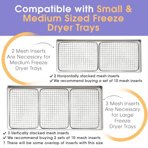 Mesh Wire Tray Inserts for Harvest Right Medium Freeze Dryer - Pack of 10