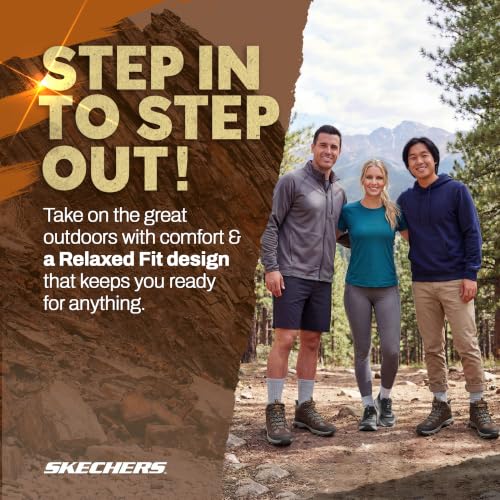 Men's Waterproof Hiking Boots - Skechers Rickter Branson Mid Top, 13 X-Wide Khaki
