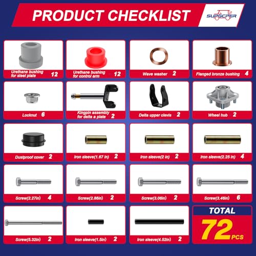 Golf Cart Front End Repair Kit for Club Car Precedent 2004+ | Suspension & Wheel Hub Parts