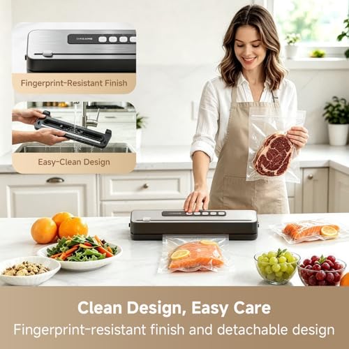 Food Vacuum Sealer Machine with 5 Modes, 65kPa Suction & Built-in Cutter