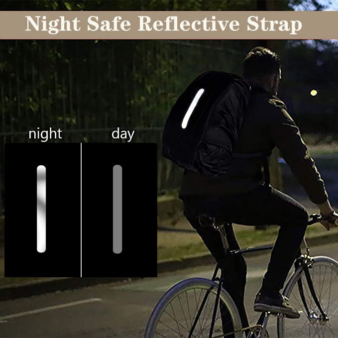 2 Pack Waterproof Backpack Rain Cover with Reflective Strips - Black + Army Green, S (15L-25L)