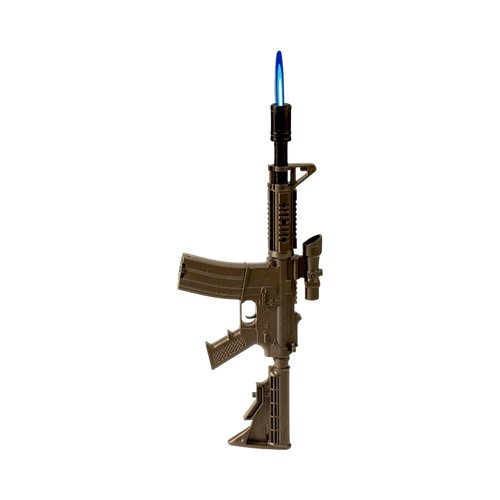 Butane AR-Style Rifle Torch Lighter, Vintage Novelty Lighter, Refillable & Adjustable, Unique Mini Lighter for Men Fireplace Candles Camping BBQ (No Fuel Inside)