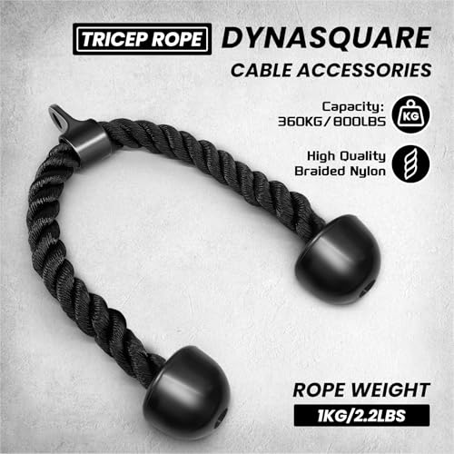 DYNASQUARE Black Heavy Duty Steel Cable Machine Attachments Set for Home Gym