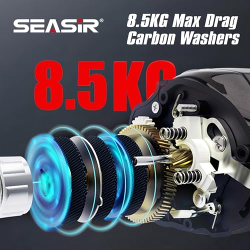 SEASIR Left Hand Baitcasting Reel with Digital Braking System, Ultralight Fishing Reel