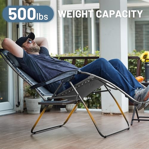 TIMBER RIDGE XXL Oversized Zero Gravity Chair Gray 33" Wide 500lb - 1 Pack