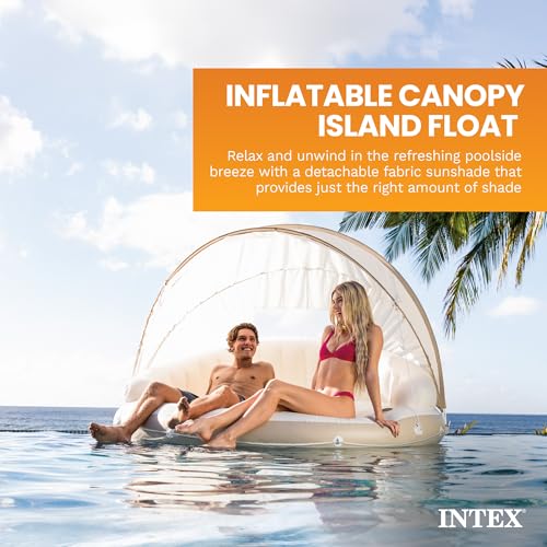 Intex Canopy Island Inflatable Pool Float Lounge with Sunshade - Adult