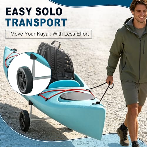 GanFindX 11 Inch Kayak Cart with Heavy Duty Stainless Steel Frame Supports 240 lbs