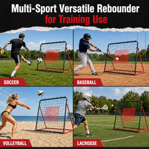 Zealfeel 6x4ft Soccer Rebounder Net with Adjustable Angles - Training Frame for Soccer Practice