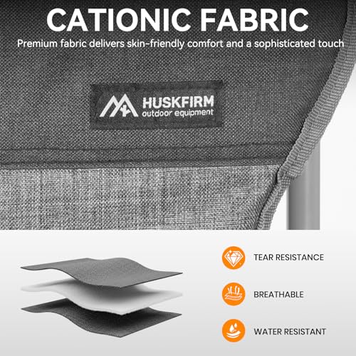 Huskfirm Grey High Back Double Camping Chair, Lightweight Outdoor Loveseat