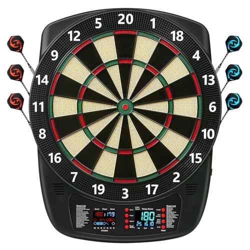 Electronic Dartboard for Adults with Colorful LCD Display, 40 Games, Soft Tip