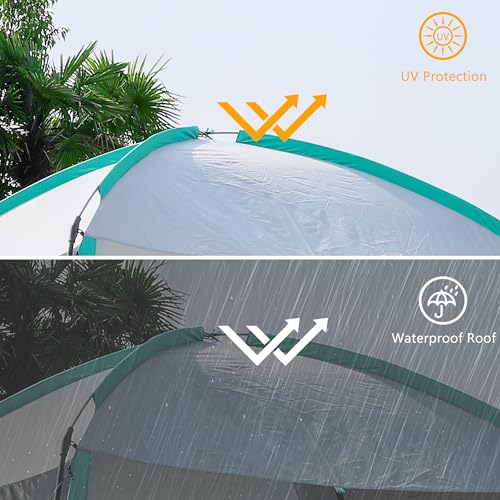 GREGIN Blue Screen House Tent 11x11 ft Mesh Canopy for Camping & Backyard