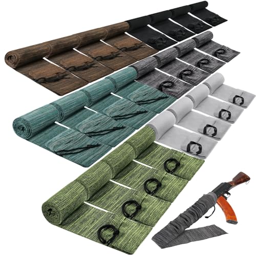 Buryeah Retro Color Knit Gun Socks for Rifles - Waterproof, 54 Inch, 24 Pack