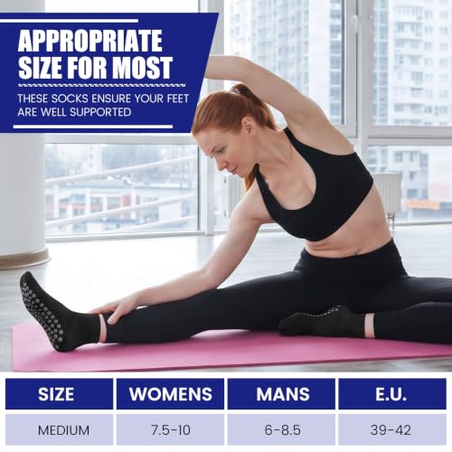Liitrsh Non Slip Pilates Grip Socks - Bulk Black 60 Pairs