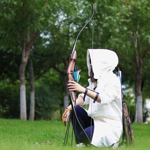 Left Hand Recurve Bow Set 62 Inch Laminated Takedown Hunting & Practice Bow - 30 lb