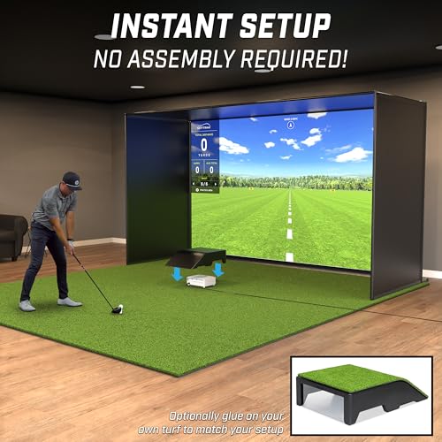GoSports Golf Simulator Projector Cover - Floor-Mounted LED Enclosure