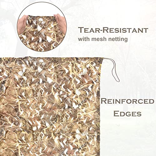 Dry Grass Camouflage Netting 20ft x 20ft with Mesh Backing for Hunting & Camping