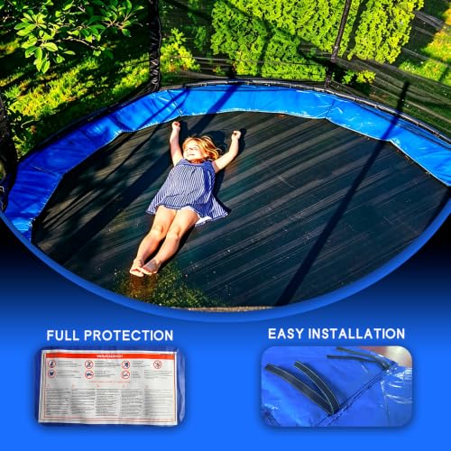 Blue 16FT Weatherproof Trampoline Pad Replacement for 10-16FT Round Trampolines