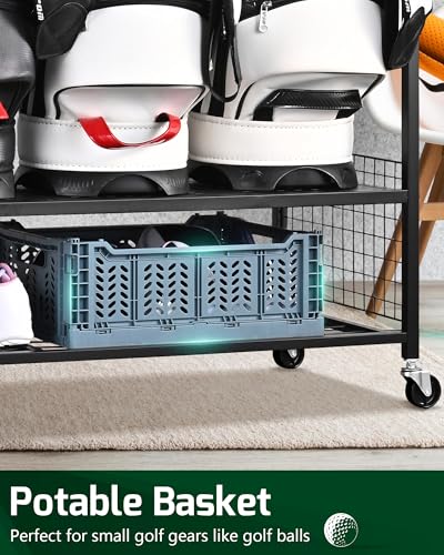 4-Bag Golf Storage Organizer with Club and Shoe Storage - Mythinglogic