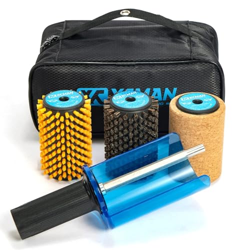 XCMAN Ski Roto Brush Kit with Nylon Horsehair Cork Brush 100mm - Ski Tuning Tools