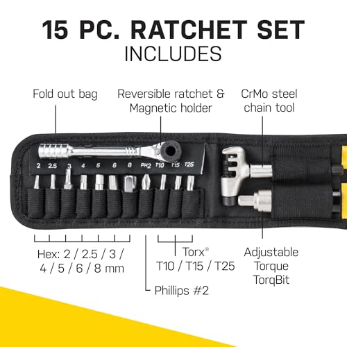 Topeak Ratchet Rocket Lite NTX+ Bike Repair Kit Black - 19 Functions Compact Multitool