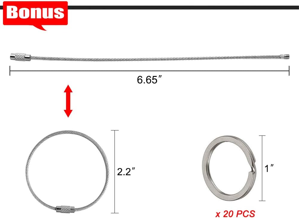 Skiennix 20-Pack Carabiner Clips - Durable Small D-Ring Hooks for Outdoor Use, 2.7" Size