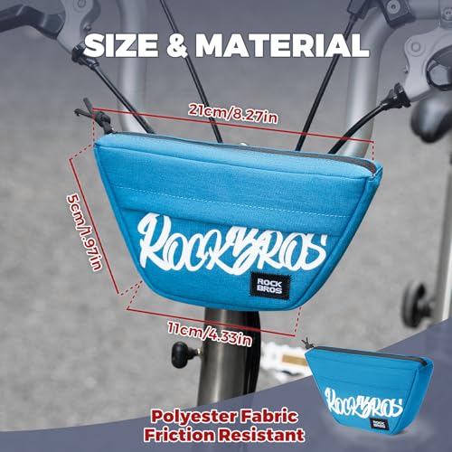 ROCKBROS Bike Handlebar Bag Black Compact Front Storage Pouch for Cycling