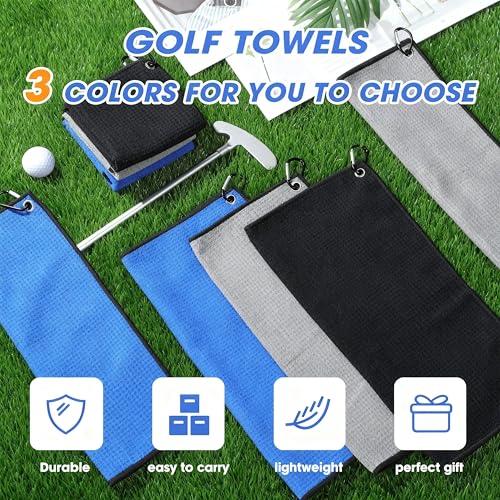 Batiyeer Bulk Golf Towels 16x16 Inches with Clips - Assorted Colors, Pack of 50