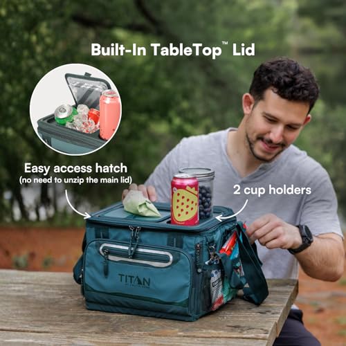 18 Can Collapsible Cooler Bag with Ice Pack & Bottle Opener - Cobalt Carbon Black