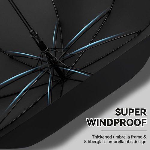 TOPSAIL Fast Drying Heavy Duty Windproof Large Umbrella for Rain & Sun, Big Automatic Open Golf Umbrellas Wind Resistant, 57 Inch Extra Large Oversized Stick Umbrella for 2 Persons-Black