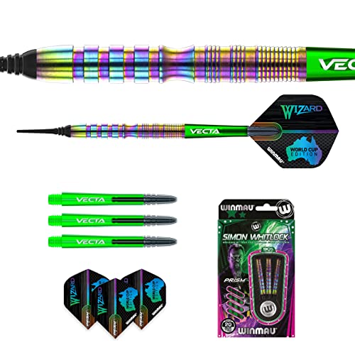 Simon Whitlock Soft Tip Darts Set - 18g Tungsten Barrel, Flights & Shafts Included