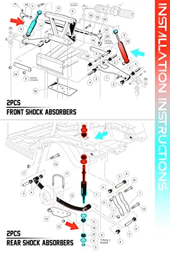 Golf Cart Shock Absorbers for Club Car DS & Precedent Front & Rear OEM Replacement