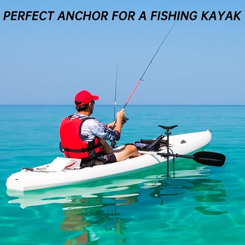 12.3 Ft Black Fiberglass Shallow Water Anchor Pole with T-Handle for Kayaks & Boats